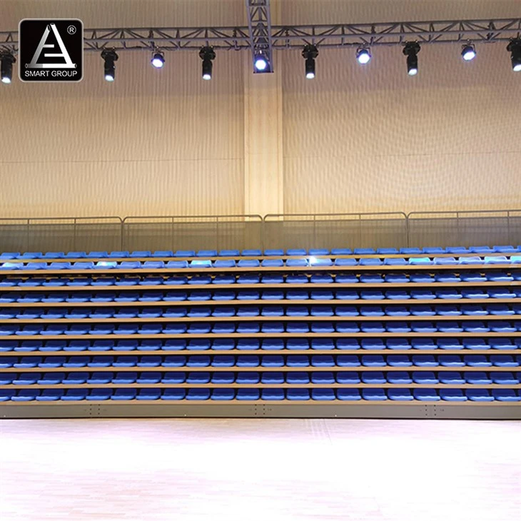 info-1-1 Retractable Gymnasium Bleachers Seating| Indoor Telescopic Bleachers